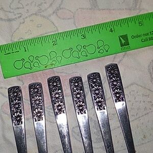 Intl Silver Wm Rogers Set of SIX COCKTAIL FORKS Retired EVC